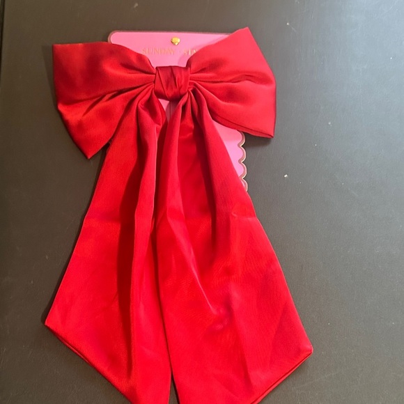 T.J.Maxx Accessories - Sunday State red satin bow hair clip